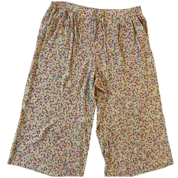 Torrid Women’s Plus 4 Cropped Wide Leg Pants Floral Print Lightweight - Picture 3 of 10